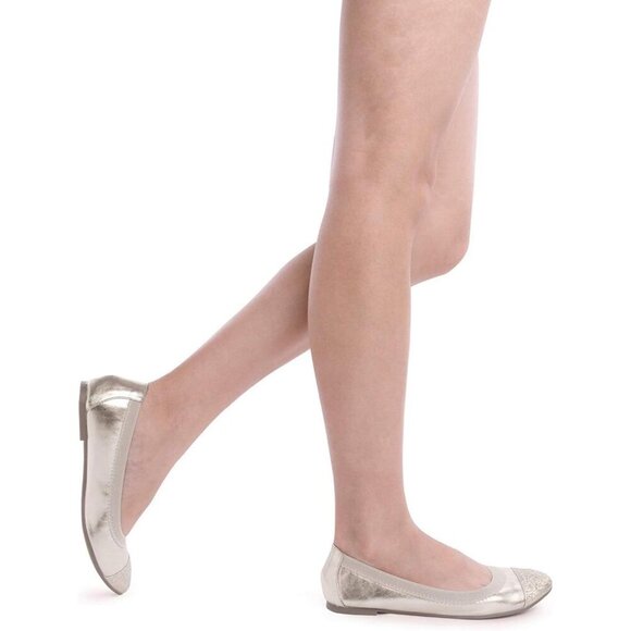 Dream Pairs Women Flex-gold Faux Leather Flexible Stretch Ballerina Flats Shoes - Picture 5 of 7